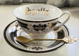 "Spells under the Moon" Teacup & Saucer, 8 oz, Porcelain