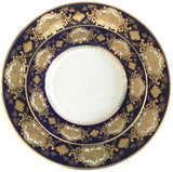 Customizable blue and gold Plate or cup & Saucer Set, Porcelain