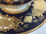 Customizable blue and gold Plate or cup & Saucer Set, Porcelain