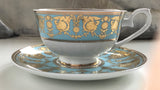 Customizable Aqua/Turquoise Plate or cup & Saucer Set