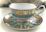Customizable Aqua/Turquoise Plate or cup & Saucer Set