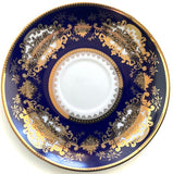 Customizable blue and gold Plate or cup & Saucer Set, Porcelain