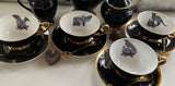 Black & Gold Halloween Tea Set with spoons