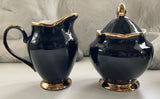 Black & Gold Halloween Tea Set with spoons