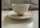 Large capacity gold and white "Poison" cup and saucer set, 12 ounces, porcelain