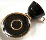 Black & Gold Halloween Tea Set with spoons