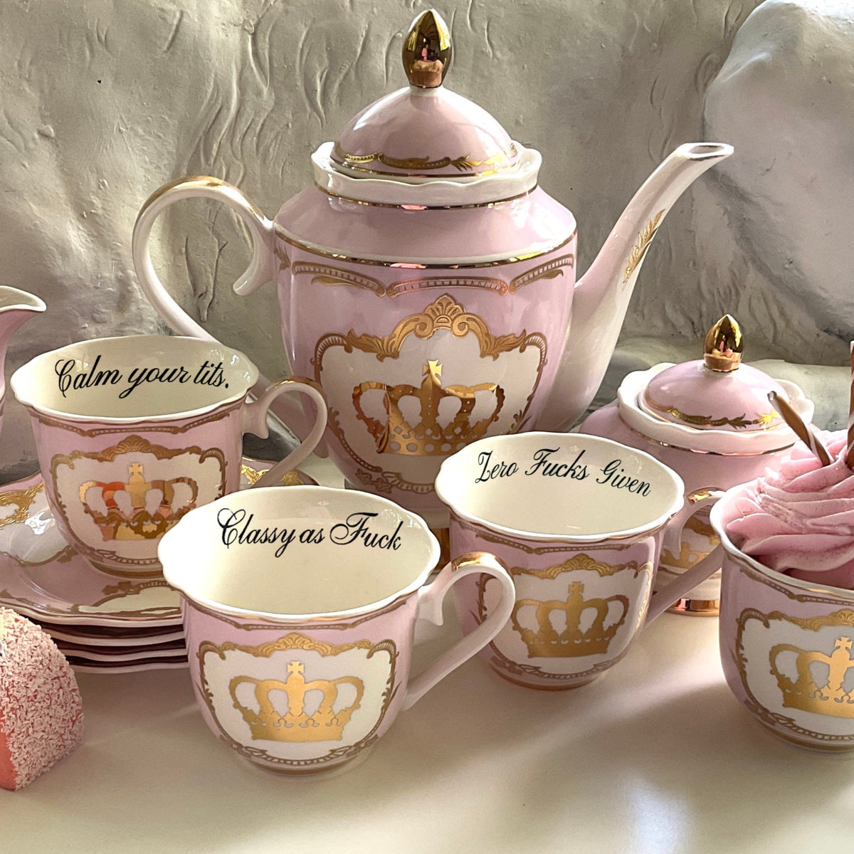 Green and Blue on Preorder - Snarky princess Tea Set – Angioletti Designs