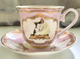 Funny Cat Teacup, 8 Ounces. Vegan Bone China