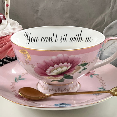 Snarky teacup and saucer set with spoon