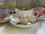 4 Liquor Demitasse/Espresso Cup and Saucer Sets, 3 Ounces