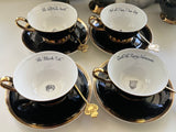 11 Piece Edgar Allan Poe Tea Set with spoons, food safe, Porcelain