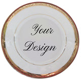 Customizable Silver or Gold Plate or cup & Saucer Set, porcelain