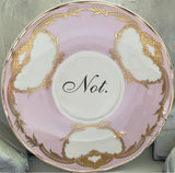 Funny Cat Teacup & Saucer Set, 8 oz, Porcelain