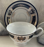 Customizable Black and Gold Plate or Cup & Saucer Set