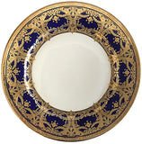 Customizable Gold and Blue Plate or cup & Saucer Set, porcelain