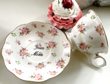 "Your Mom" Teacup & Saucer Set, 8 oz, Porcelain