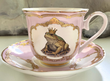 Frog King Teacup and Saucer Set, 8 oz