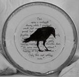 Edgar Allan Poe Raven Plate or Teacup & Saucer Set, 8 oz, Porcelain