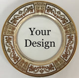 Customizable Gold Plate or Cup & Saucer Set, Porcelain