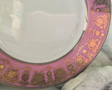 Customizable Pink and Gold Plate or cup & Saucer Set, porcelain