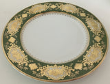 Customizable Raised Gold & Green Plate or cup & Saucer, Porcelain