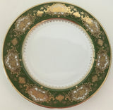 Customizable Raised Gold & Green Plate or cup & Saucer, Porcelain