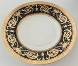 Customizable Black & Gold Plate or cup & Saucer Set, porcelain
