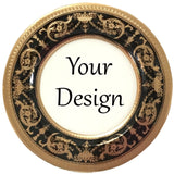 Customizable Black & Gold Plate or cup & Saucer Set, porcelain