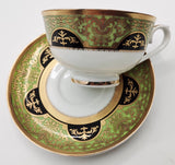 Customizable Green, Gold and Black Plate, Porcelain