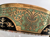 Customizable Green, Gold and Black Plate, Porcelain