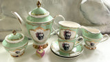 Rose Skull Tea Set, vegan bone china