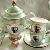 Rose Skull Tea Set, vegan bone china