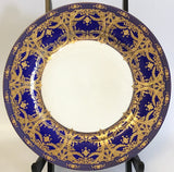 Customizable Gold and Blue Plate or cup & Saucer Set, porcelain