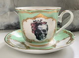 Rose Skull Tea Set, vegan bone china