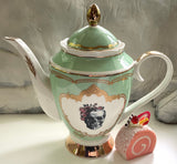 Rose Skull Tea Set, vegan bone china