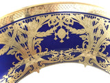 Customizable Gold and Blue Plate or cup & Saucer Set, porcelain