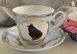 Royal Raven Teacup & Saucer Set