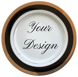 Customizable Black & Gold Plate or cup & Saucer Set, Porcelain