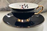 Black Witch and bats Teacup & Saucer Set, 8 oz, Porcelain