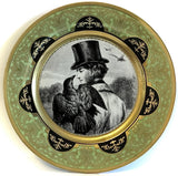 Gothic "Man With Raven" Plate or Teacup & Saucer Set, 8 oz, Porcelain