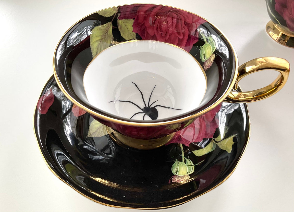 12 x Spode Black Bird Fuchsia Teapot, Sugar, Covered Dishes 34 Pieces -  Ruby Lane