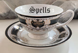 "Spells under the Moon" Teacup & Saucer, 8 oz, Porcelain