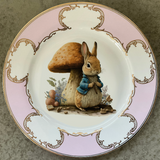 Pink, Blue or Green Rabbit Plate, Vegan Bone China. Durable and Food Safe