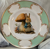 Pink, Blue or Green Rabbit Plate, Vegan Bone China. Durable and Food Safe
