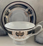 Your Design - Ornate black and gold custom tea set, porcelain