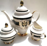 Your Design - Ornate black and gold custom tea set, porcelain