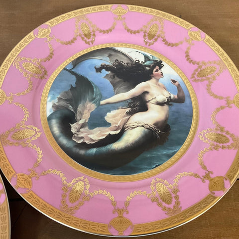 Pink Mermaid Plate or Teacup & Saucer Set, Vegan Bone China