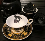 Bat, Moth, Cat or Raven Teacup & Saucer Set