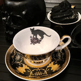 Cat, Bat, Moth or Raven Teacup & Saucer Set