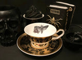 Cat, Moth, Bat or Raven Teacup & Saucer Set